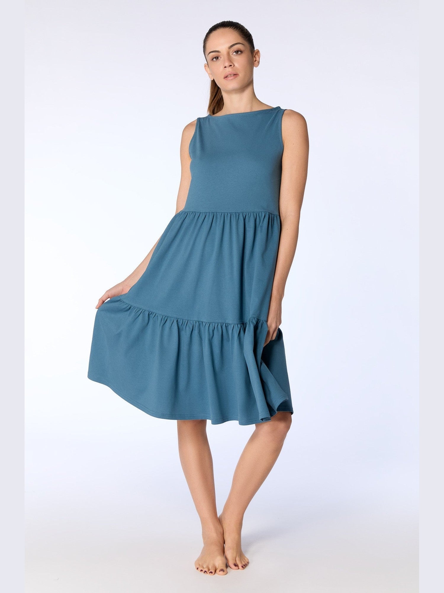 Damen Bio-Baumwoll-Volant-Sommerkleid - Evermind.eco