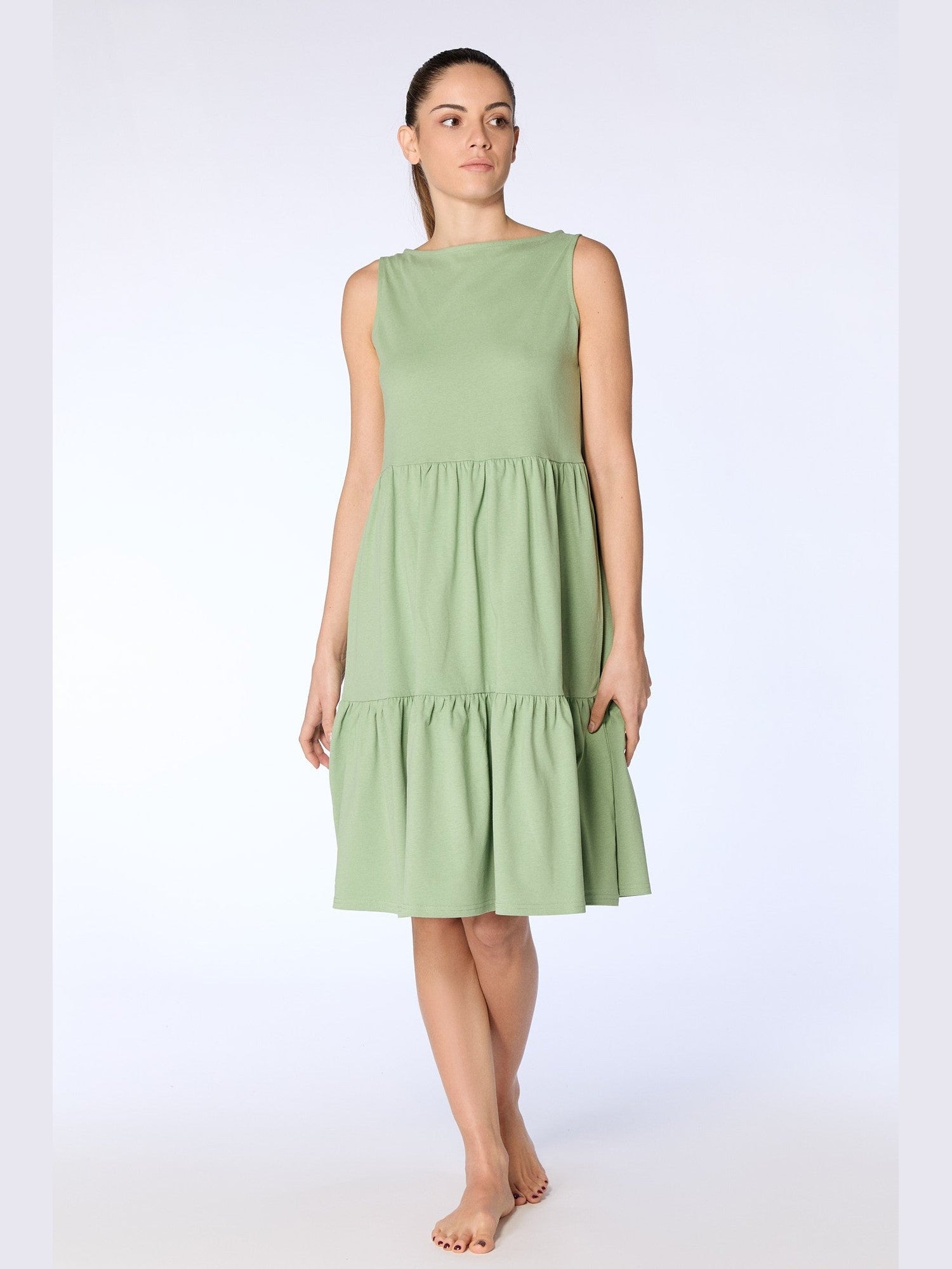 Damen Bio-Baumwoll-Volant-Sommerkleid - Evermind.eco