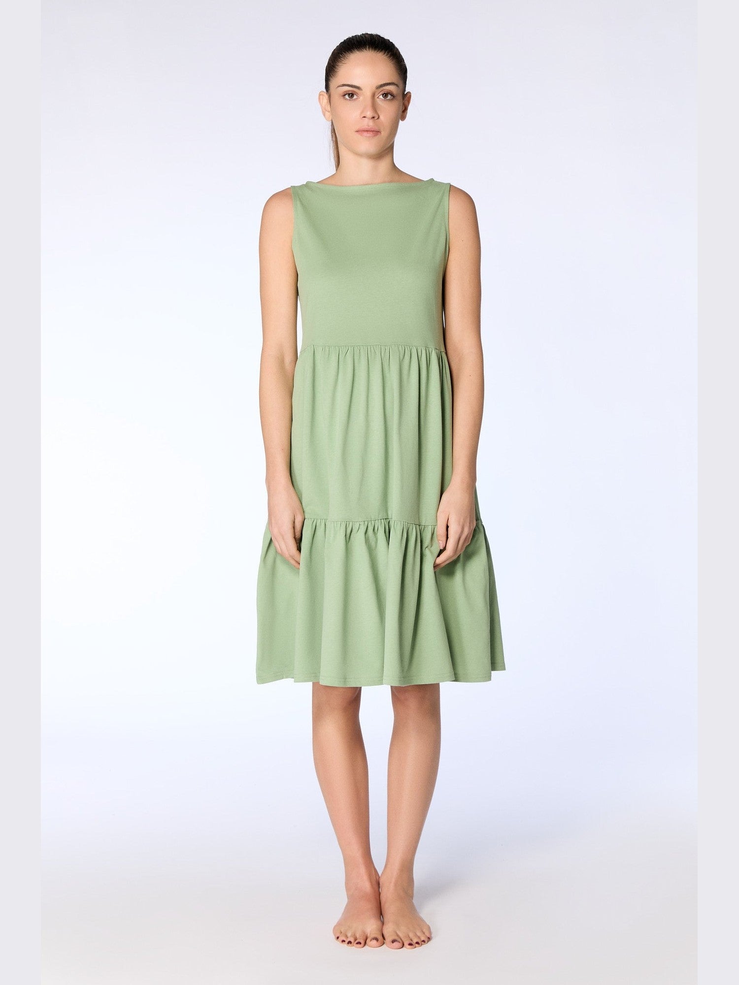 Damen Bio-Baumwoll-Volant-Sommerkleid - Evermind.eco