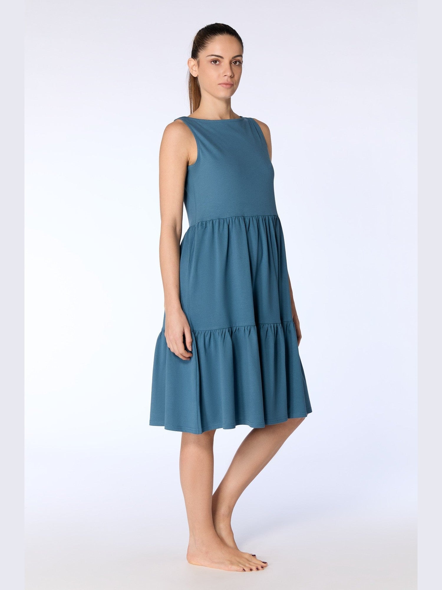Damen Bio-Baumwoll-Volant-Sommerkleid - Evermind.eco