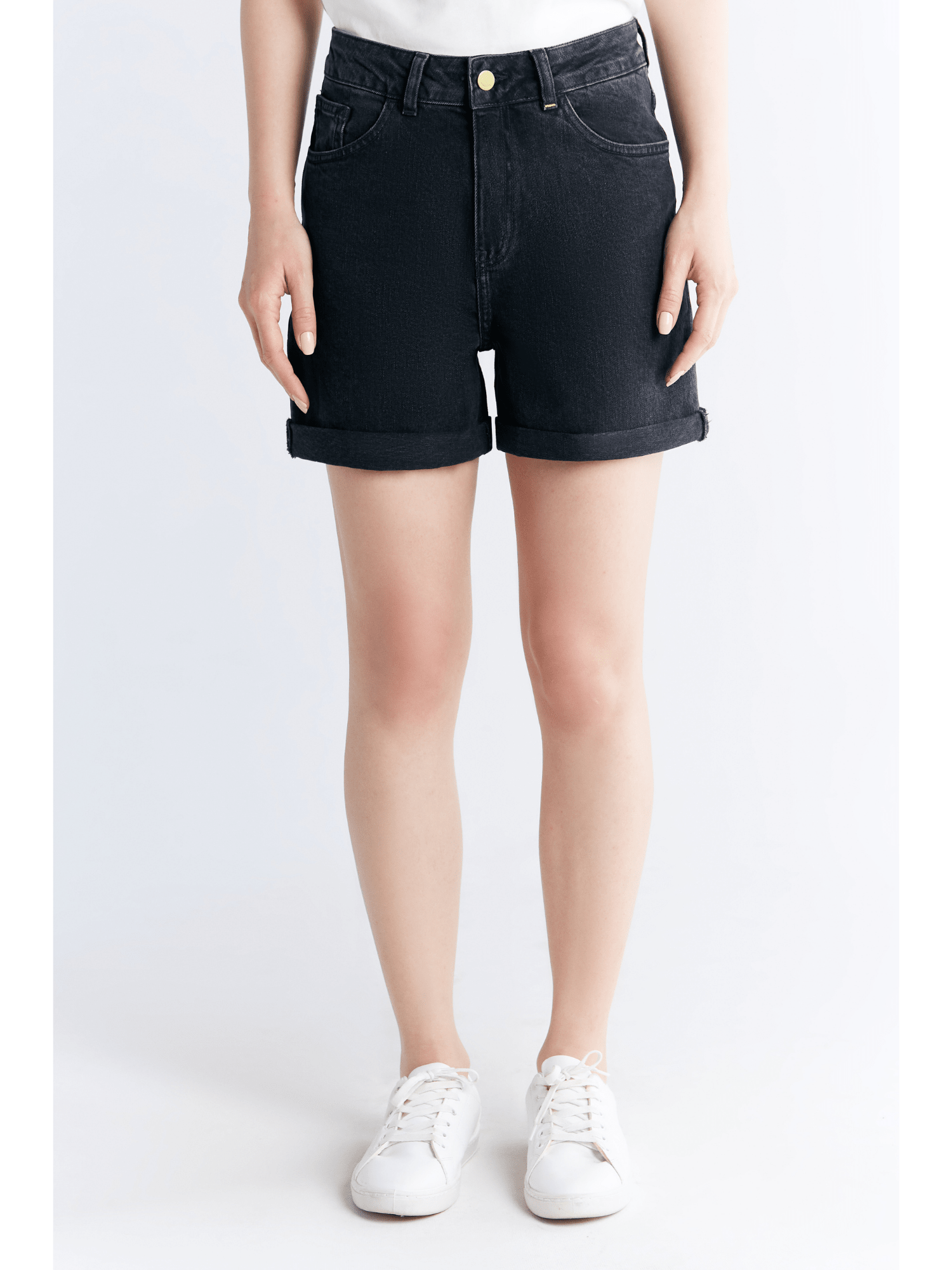 Damen Mom Fit Denim Shorts aus Bio-Baumwolle - Evermind.eco