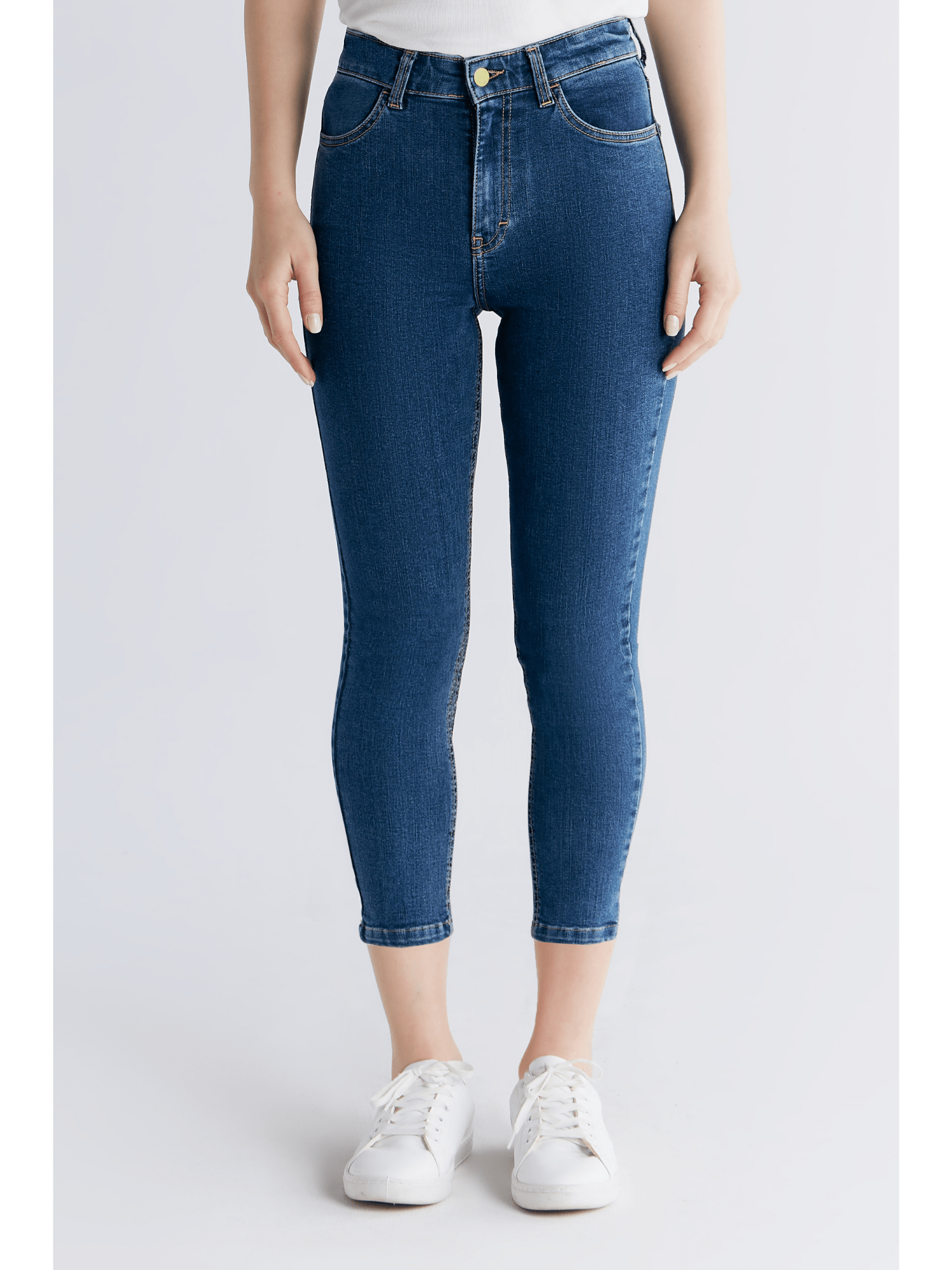 Damen Super Stretch Cropped Skinny Jeans - Evermind.eco