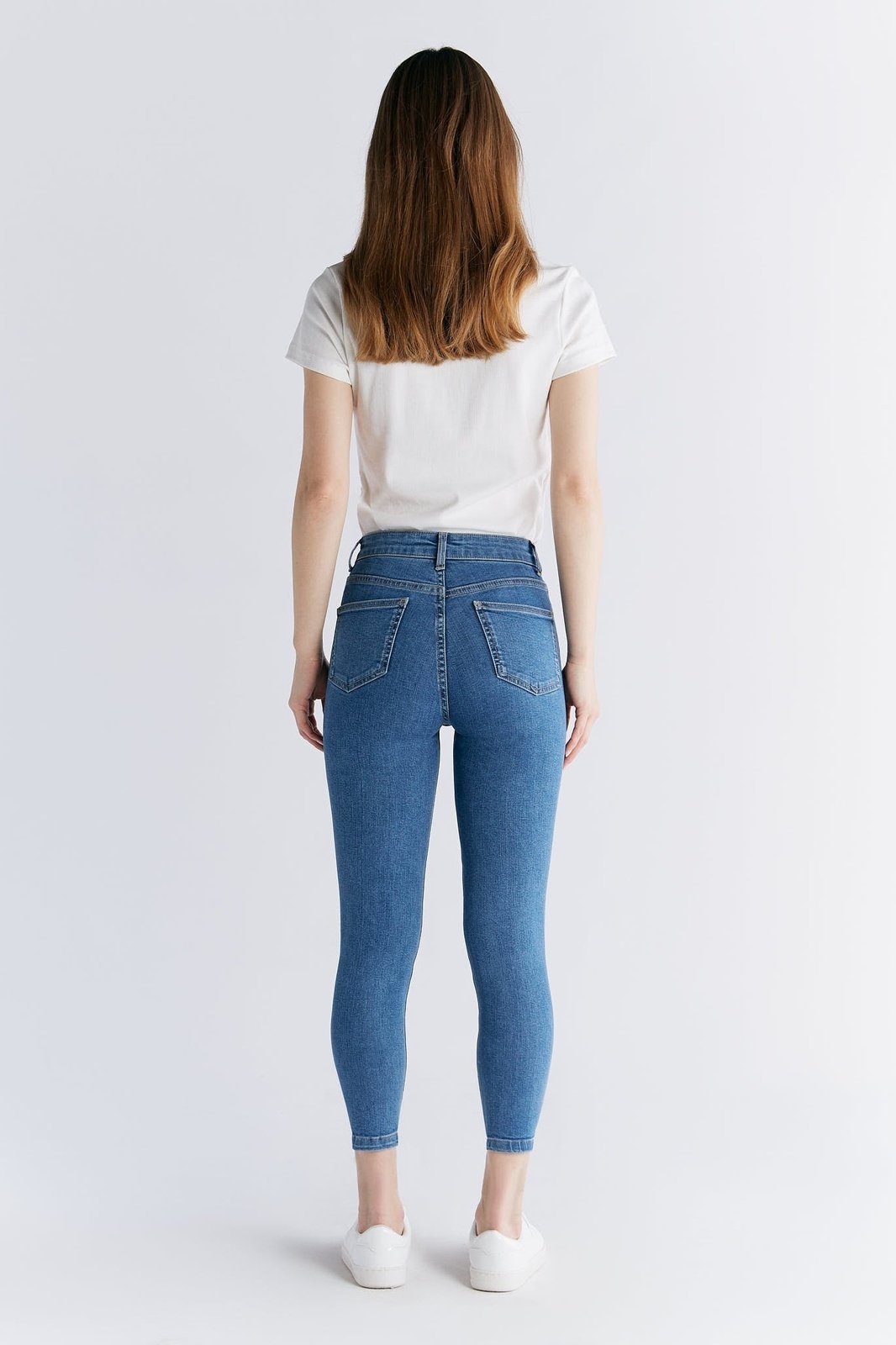Damen Super Stretch Cropped Skinny Jeans - Evermind.eco