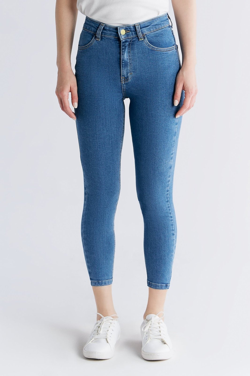 Damen Super Stretch Cropped Skinny Jeans - Evermind.eco