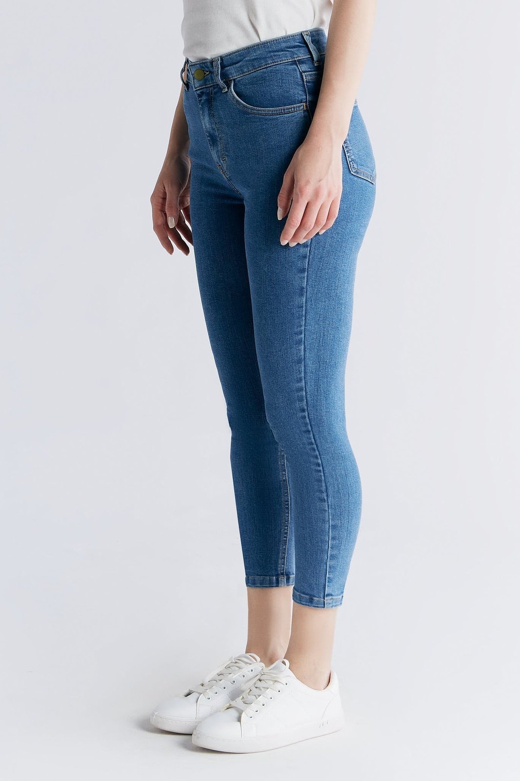 Damen Super Stretch Cropped Skinny Jeans - Evermind.eco