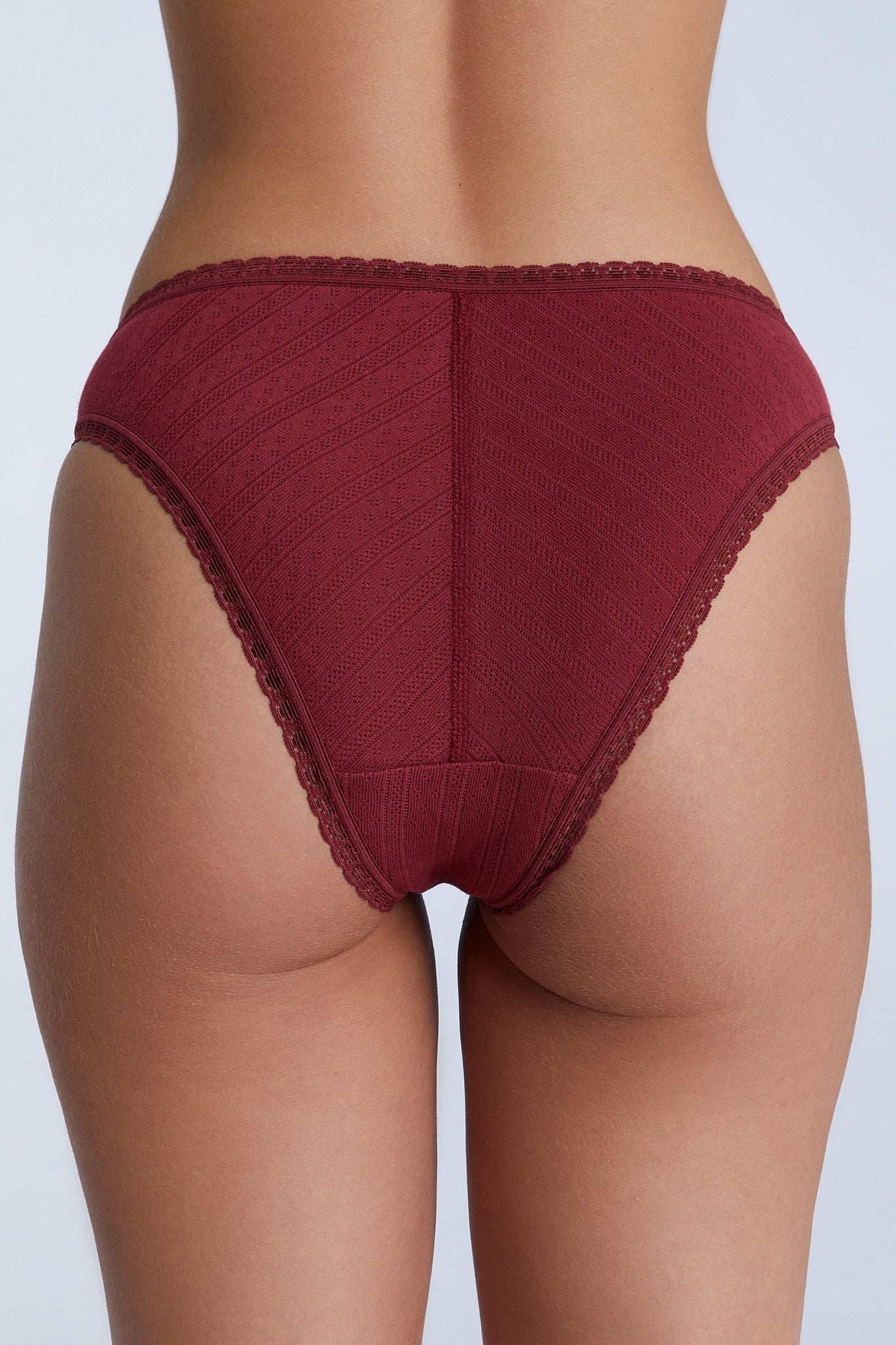 Jacquard Slip mit Spitze - Evermind.eco