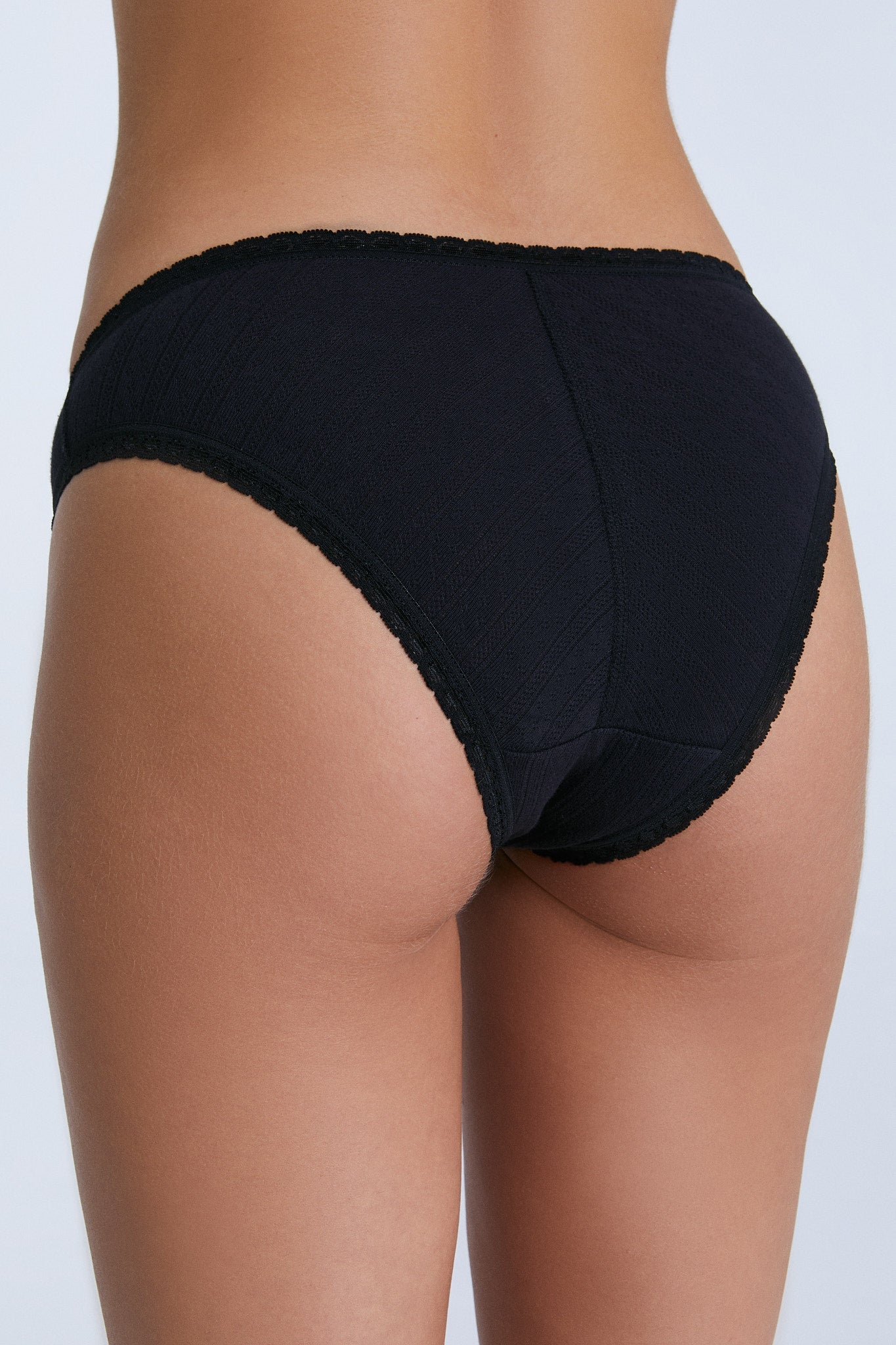 Jacquard Slip mit Spitze - Evermind.eco