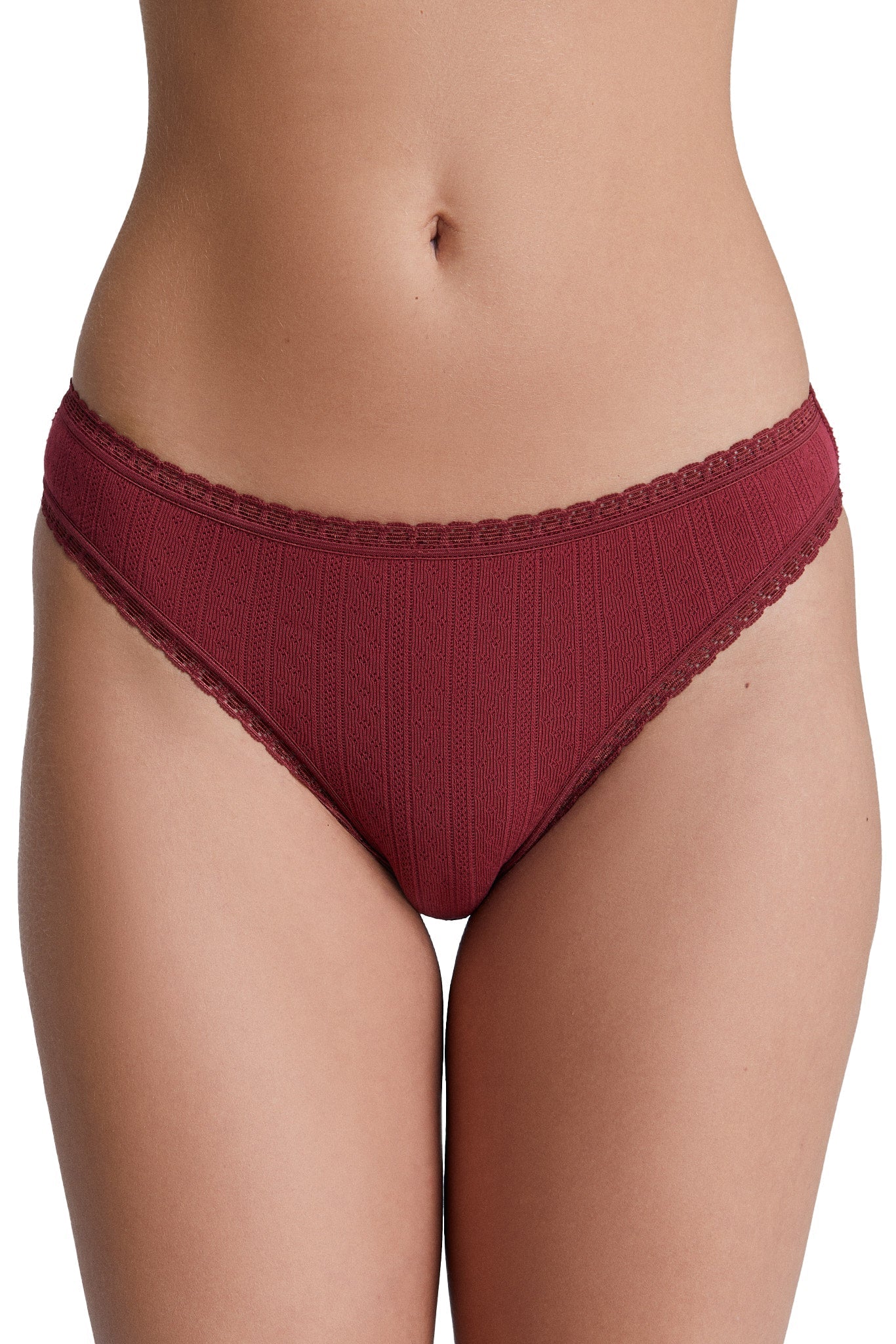 Jacquard Slip mit Spitze - Evermind.eco