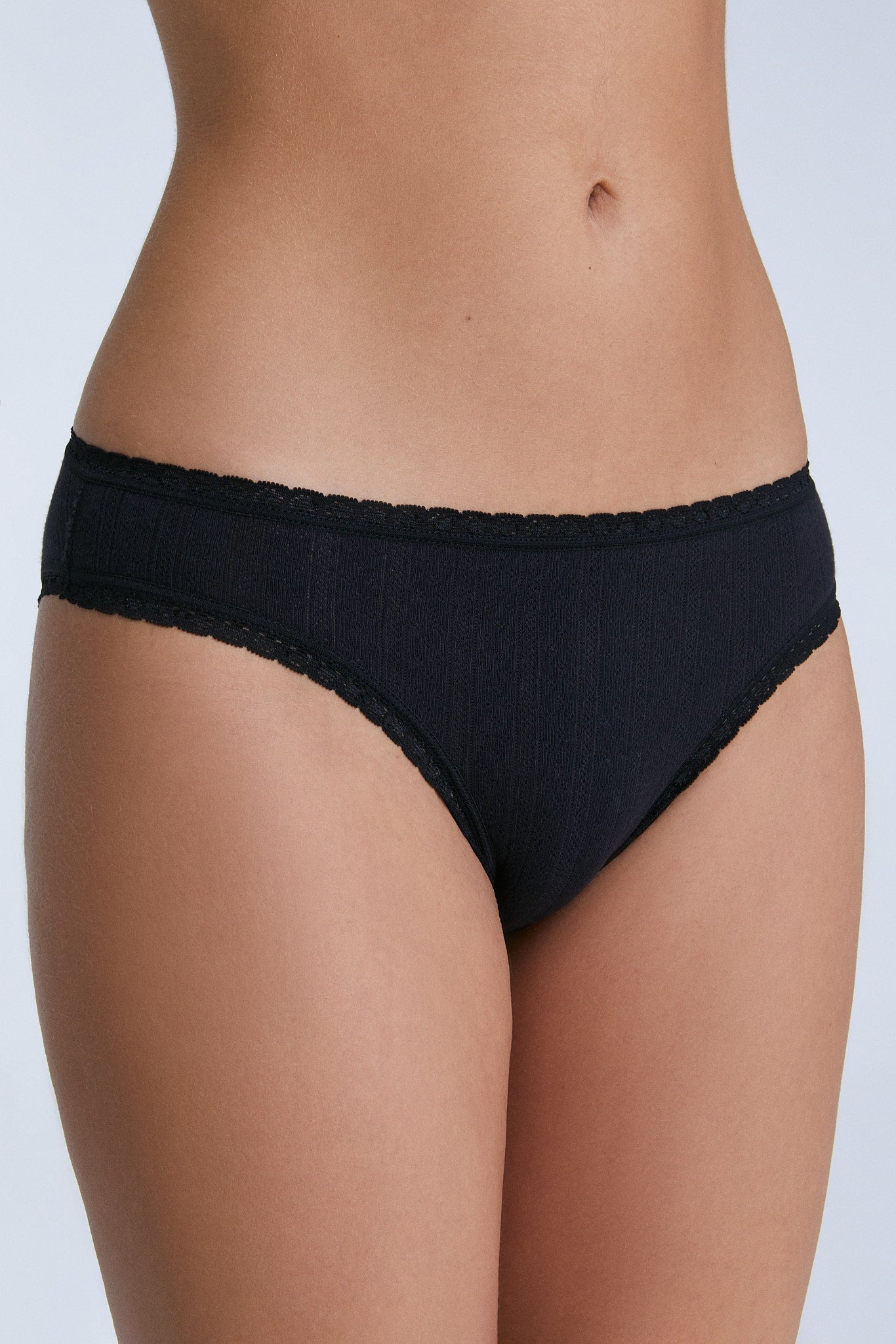Jacquard Slip mit Spitze - Evermind.eco