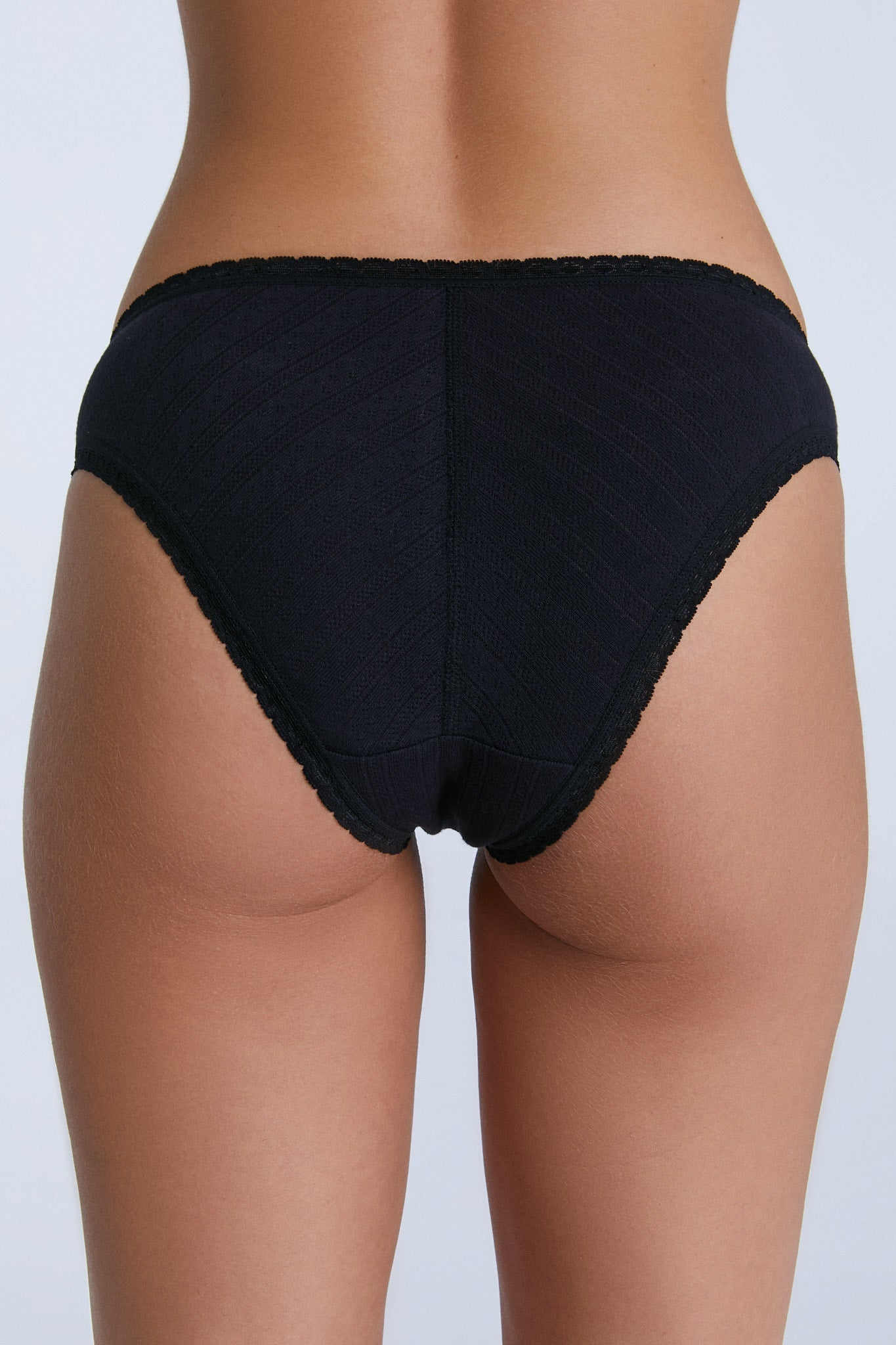 Jacquard Slip mit Spitze - Evermind.eco