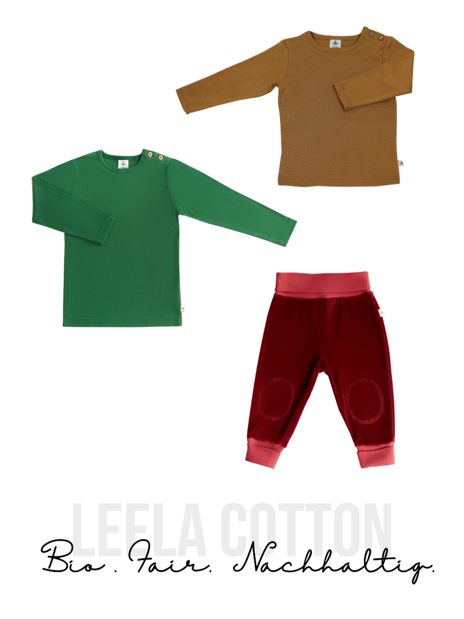 Kinder-Set (3-teilig): Nickyhose & 2 Shirts - Evermind.eco