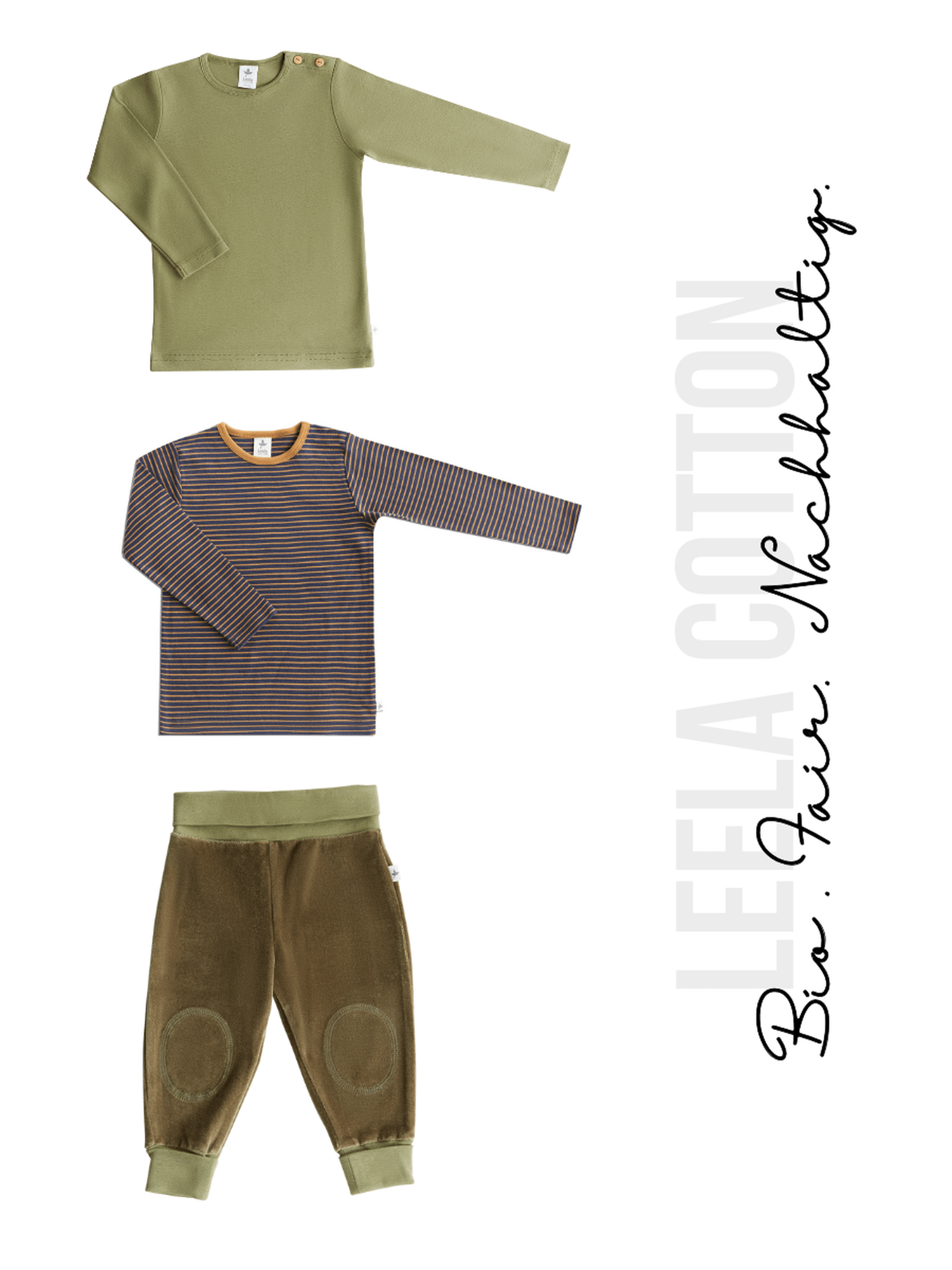 Kinder-Set (3-teilig): Nickyhose & 2 Shirts - Evermind.eco