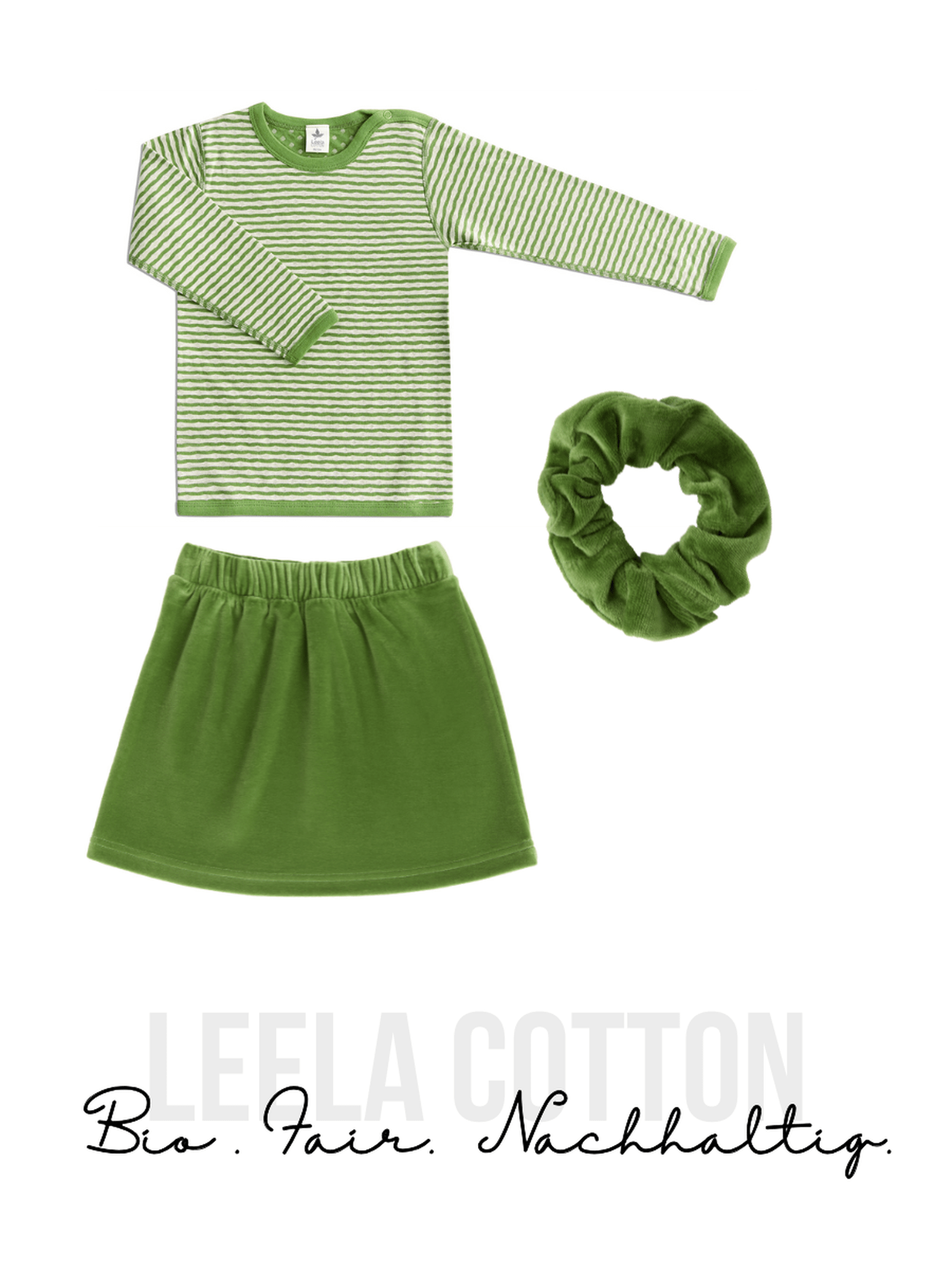 Mädchen-Set: Nicky-Rock, Shirt & Scrunchie - Evermind.eco