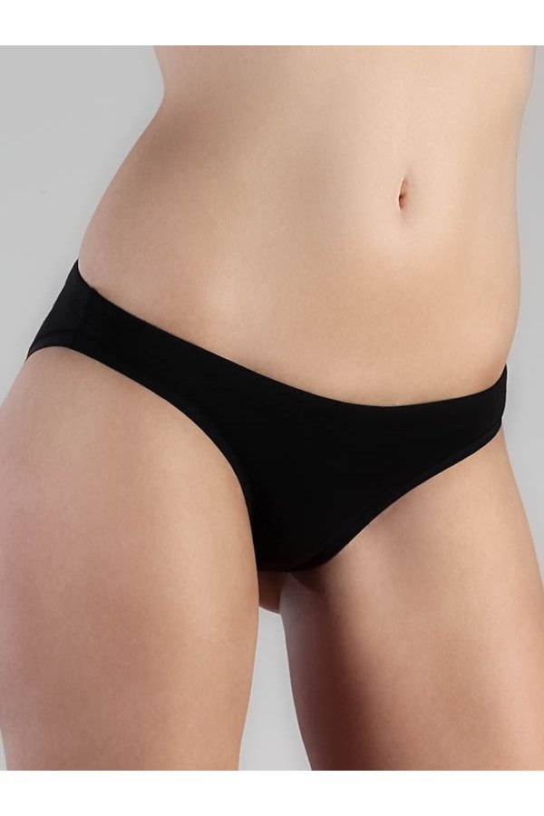 1112-01 | Damen Slip ohne Spitze - Schwarz