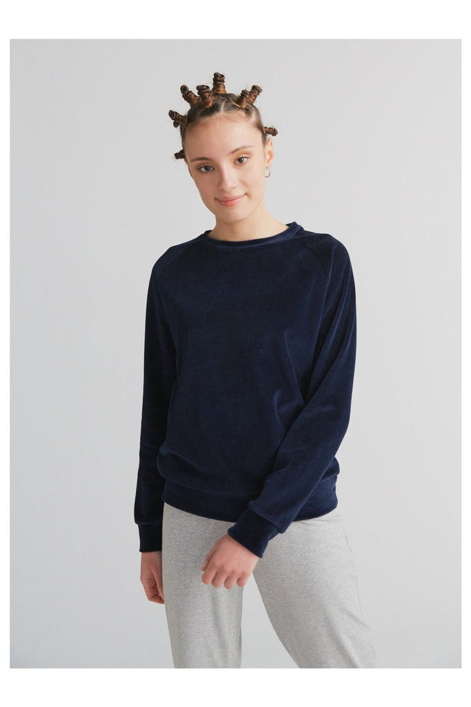 1277-045 | Women velour Sweatshirt - Night Blue