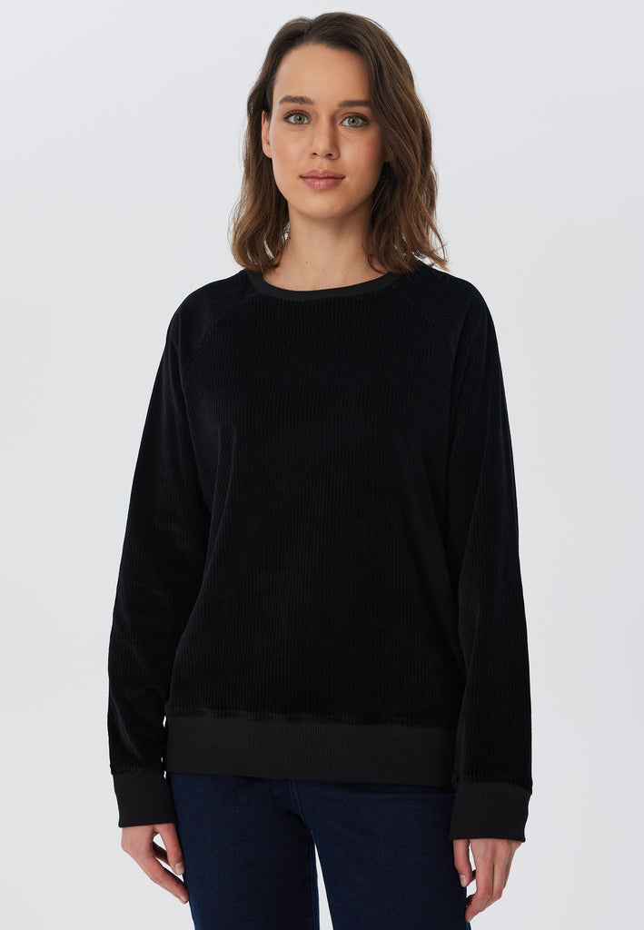 1278-021 | Women Corduroy Sweatshirt - Black