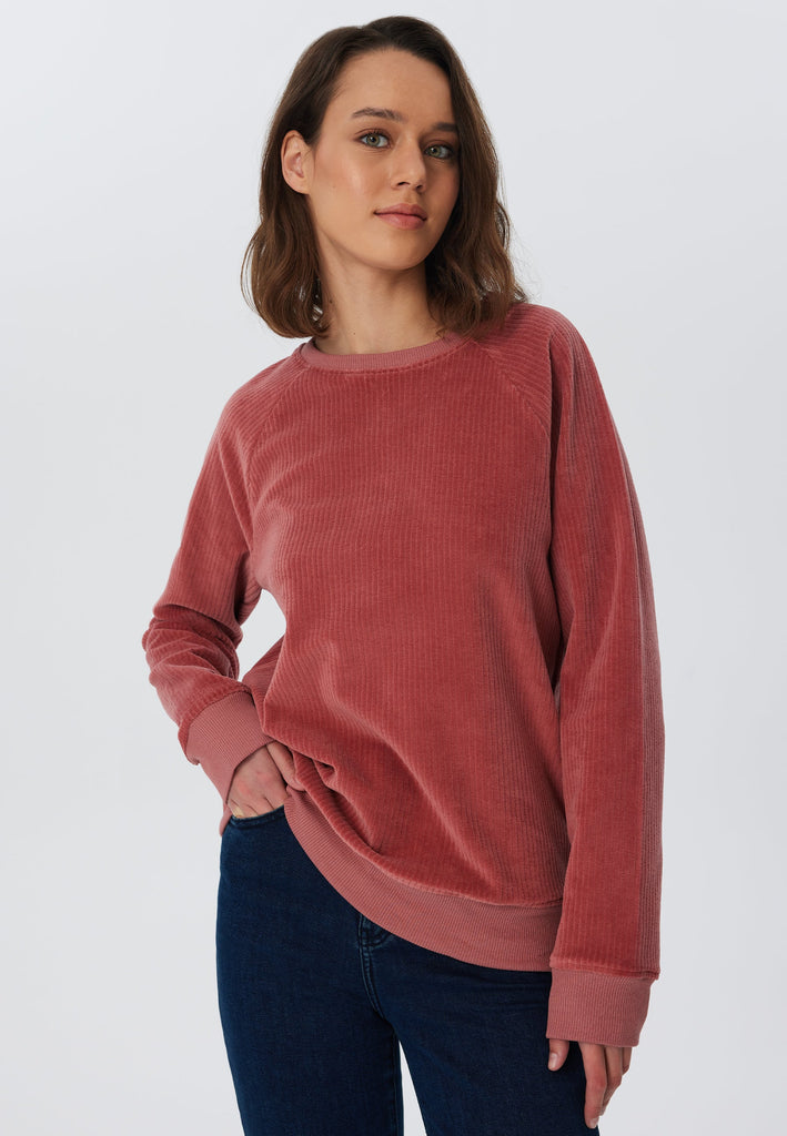 1278-072 | Women Corduroy Sweatshirt - Withered Rose