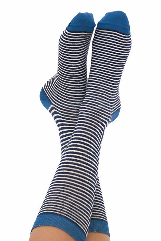 1308 | Unisex Socks - Denim Blue-White