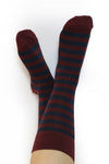 1318 | Unisex Socken - Bordeaux/Dunkelblau