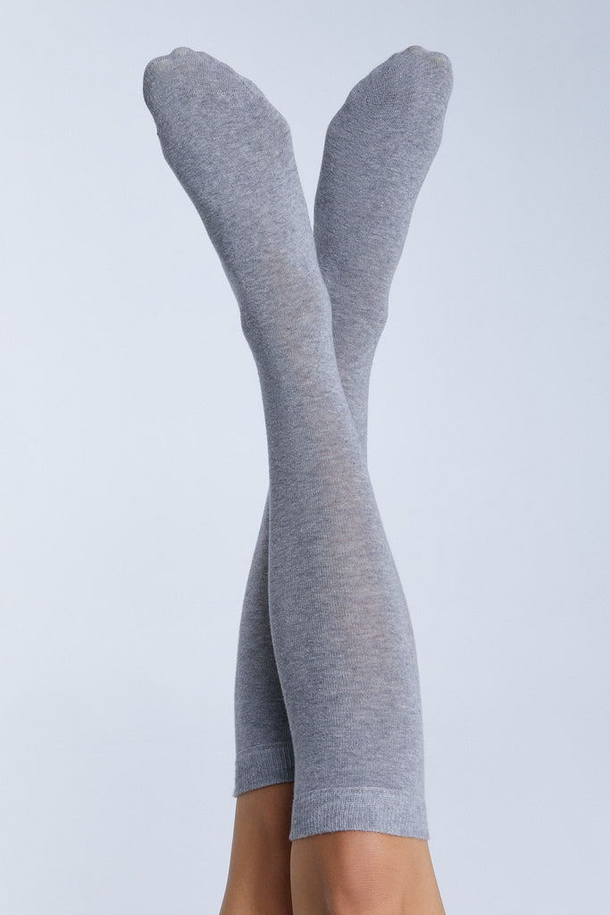 1362 | Unisex Knee-High Socks (6-Pack) - Gray-Melange