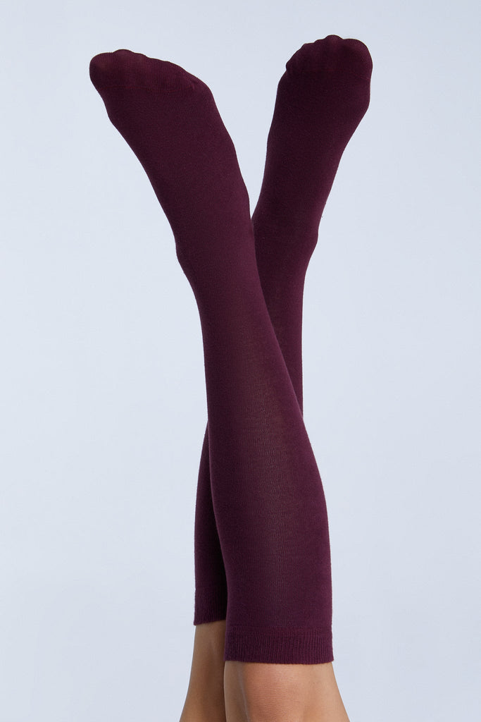 1363| Unisex Knee-High Socks - Bordeaux