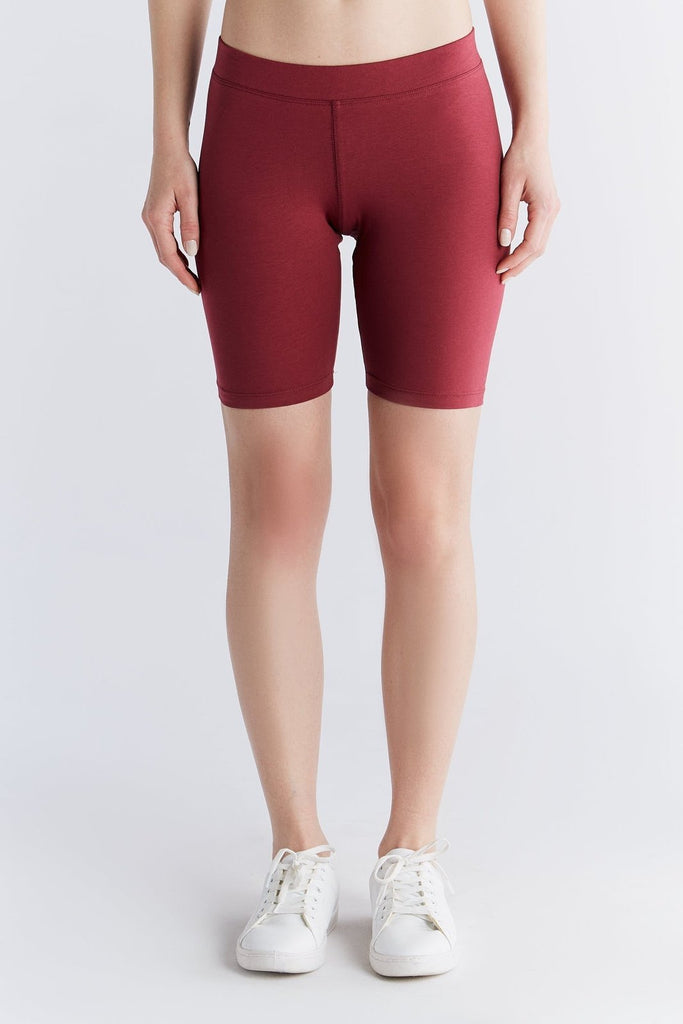 1417-069 | Women Bike Shorts - Rosy Red