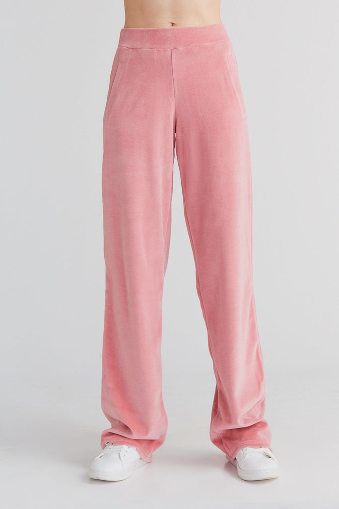 1464-042 | Women Straight Leg velour Pant - Rosé