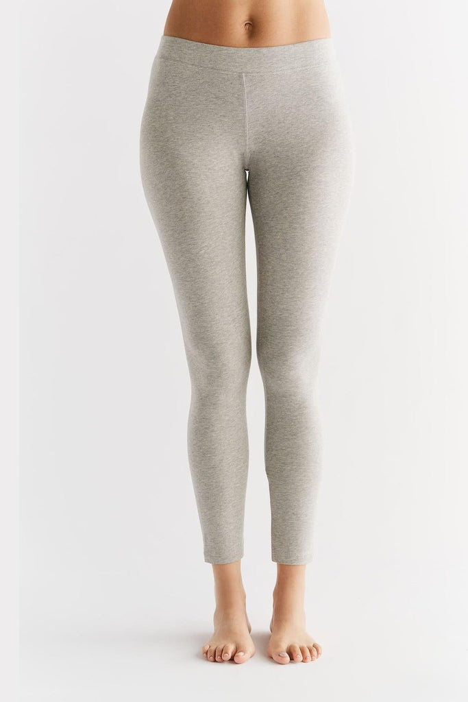 1611-02 | Women Leggings cotton jersey - Grey-Melange