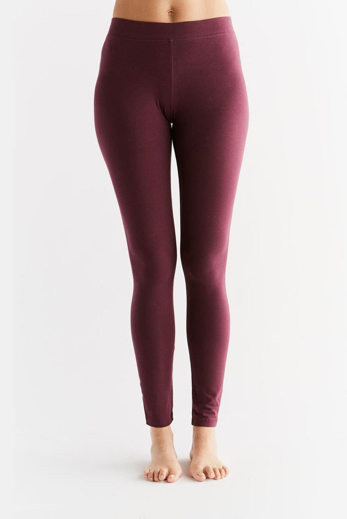 1611-03 | Damen Leggings Baumwolljersey - Aubergine