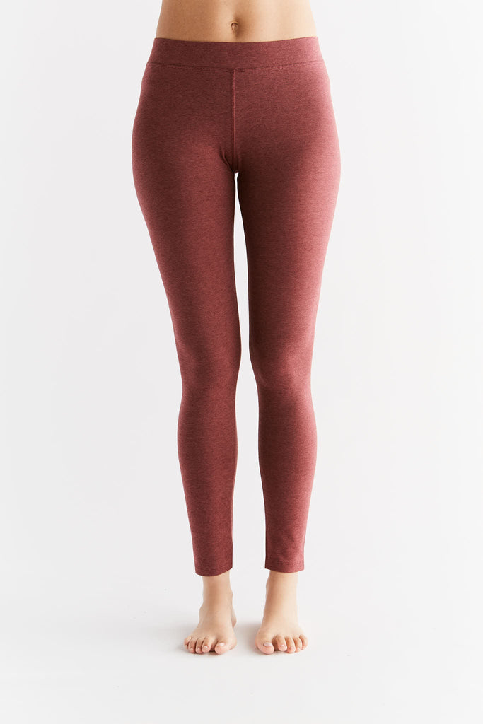 1611-062 | Women Leggings cotton jersey - Rust red/coffee