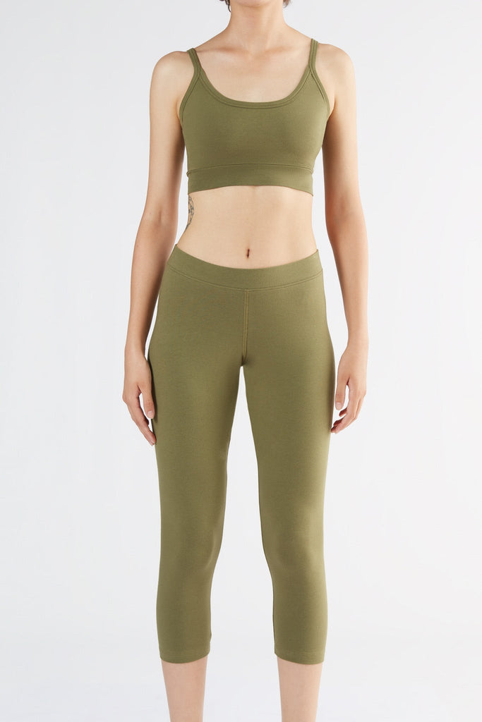 1615-041 | Women 7/8 Leggings cotton jersey - Olive