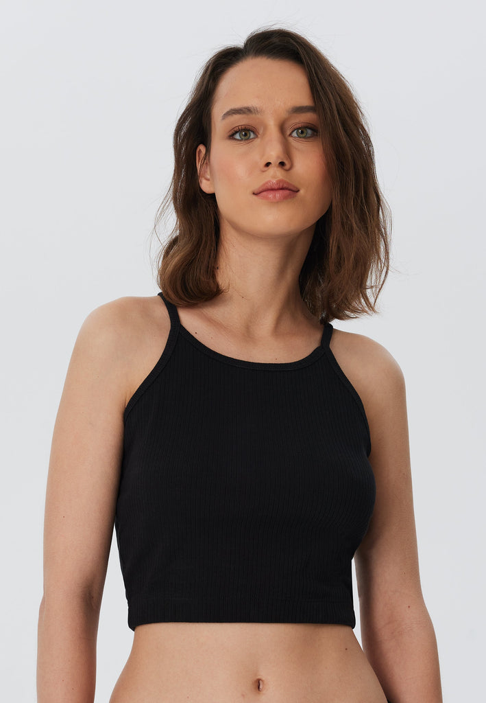 1515-021 | Ribbed Crop Top - Black