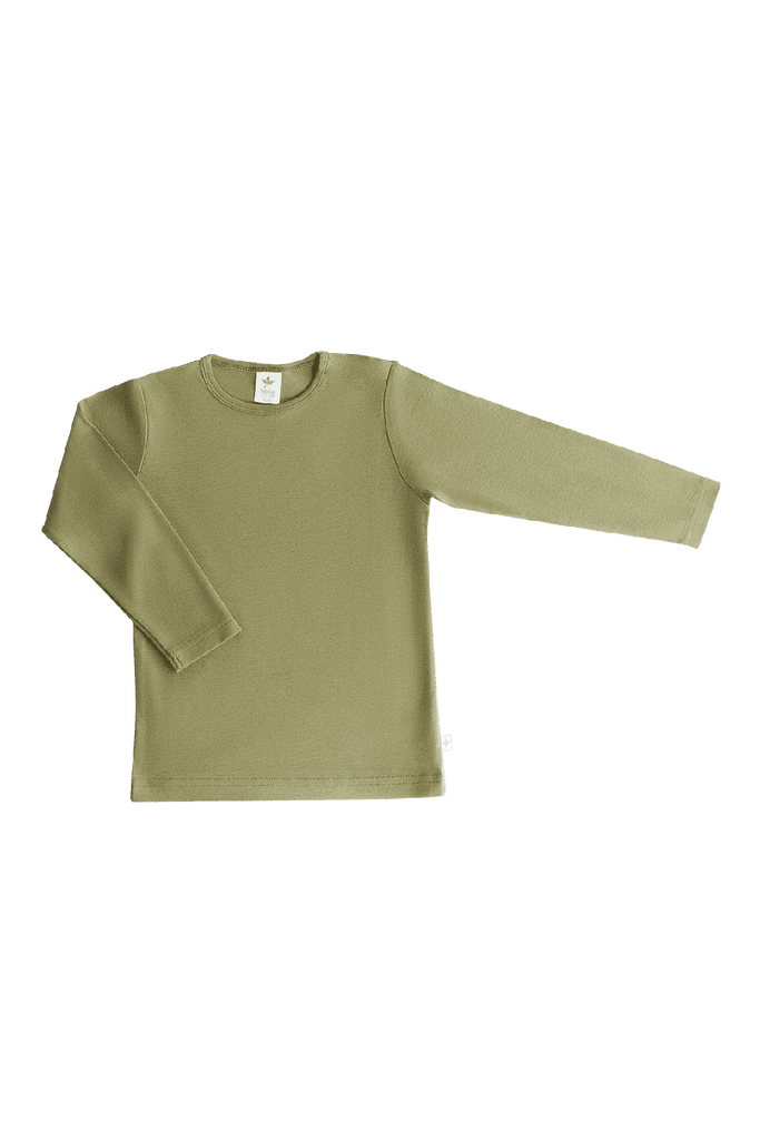 2060 OL | Kids Basic Long Sleeve Shirt - Olive Green