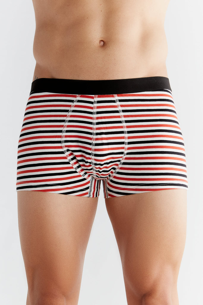 2121-13 | Men Trunkshorts - Striped Off-White-Red-Black