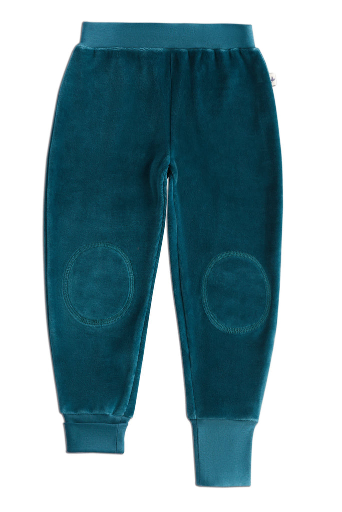 2157 TN | Kids velour Pant with narrow waistband - Fir