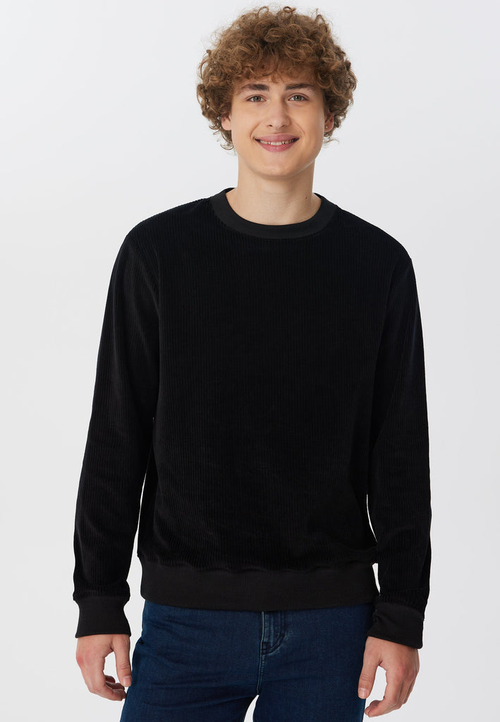 2232-021 | Men Corduroy Sweatshirt - Black