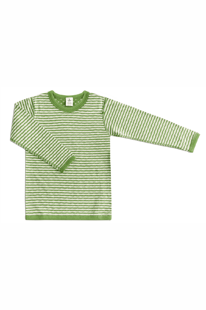 2290 | Kids Reversible Longsleeve Shirt - Forest Green-Beige-Melange