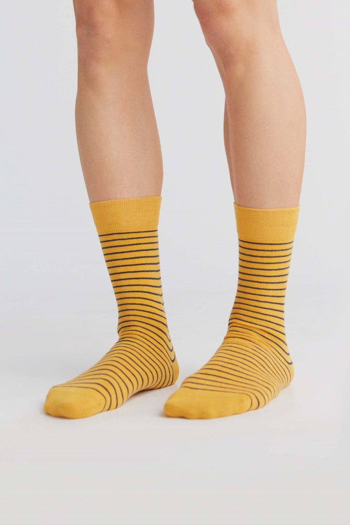 2308 | Stockings - Mustard / Indigo