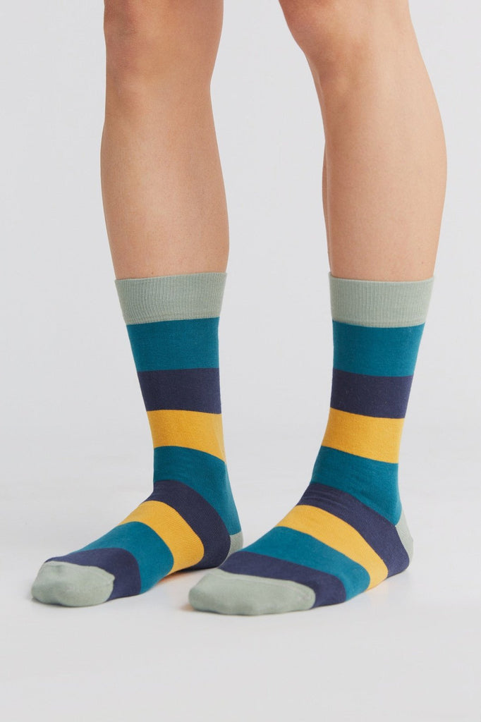 2312 | Stockings (6 Pack) - Frost green-Teal-Indigo-Mustard