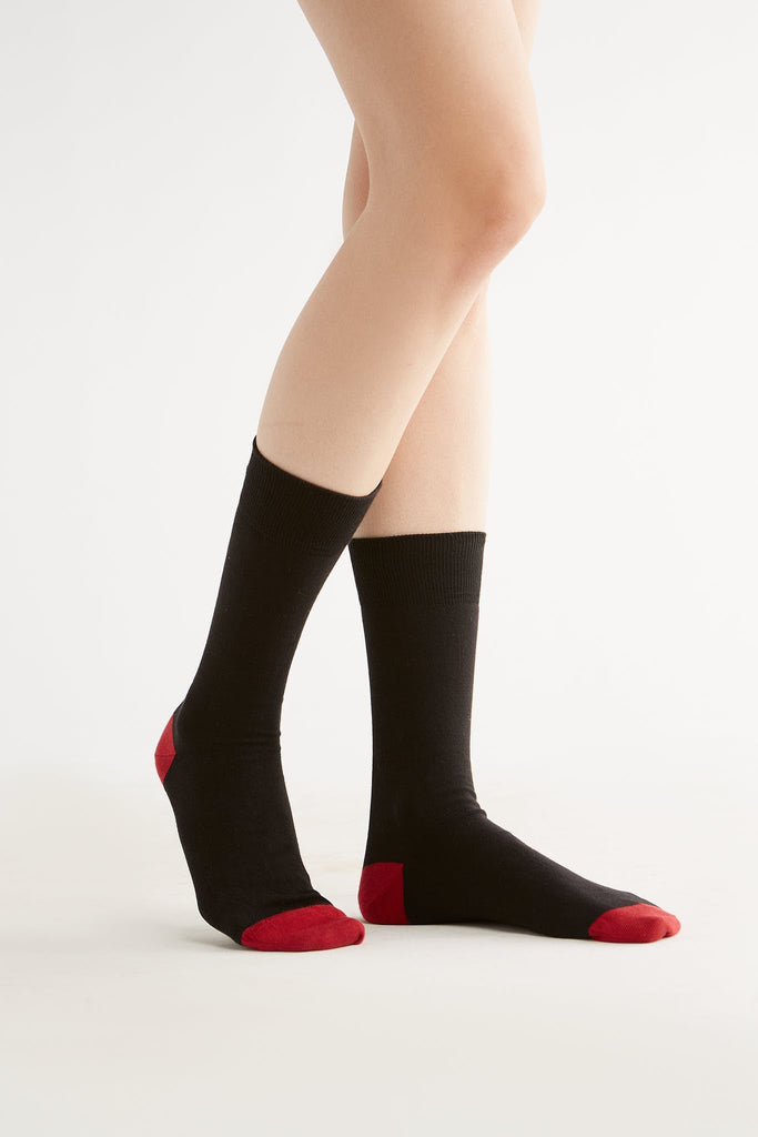 2318 | Stockings - Black/Cherry Red