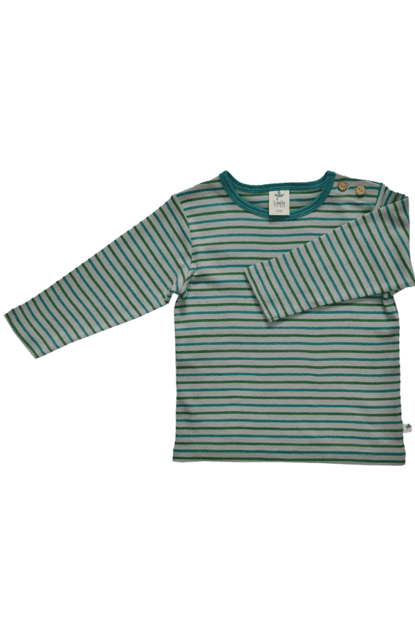 2430 | Kids Basic Long Sleeve Shirt - Light Grey/Oceanblue/Mossy Green