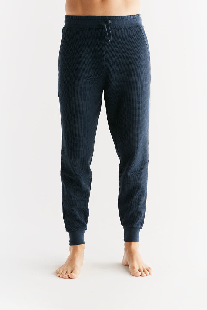 2454-061 | Waffle Knit Men Trouser - Indigo