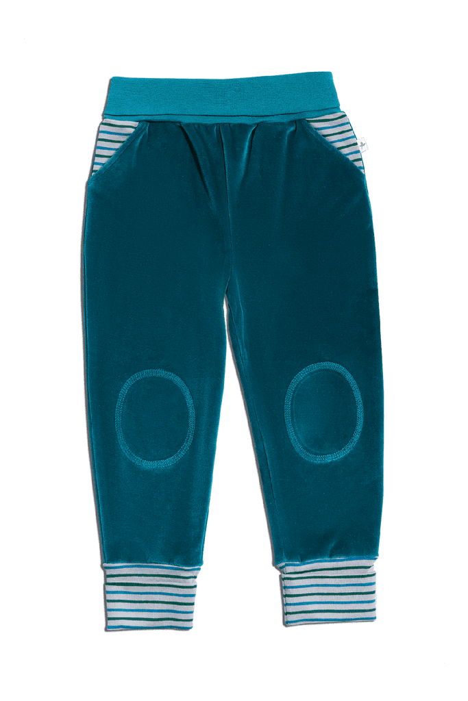 2458 | Kids velour Pant - Ocean Blue