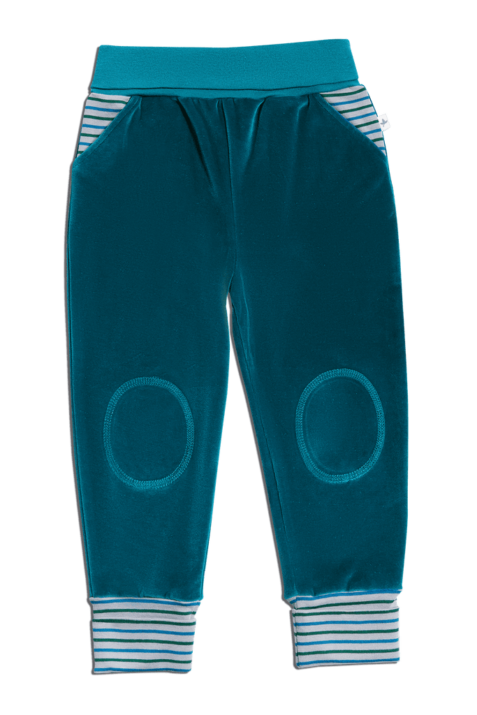 2458 | Kids velour Pant - Ocean Blue