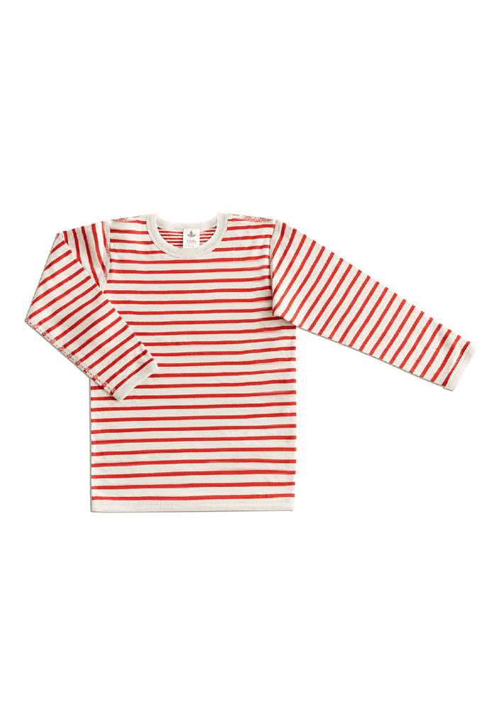 2460 | Kinder Wendelangarmshirt - Grau-Ziegelrot