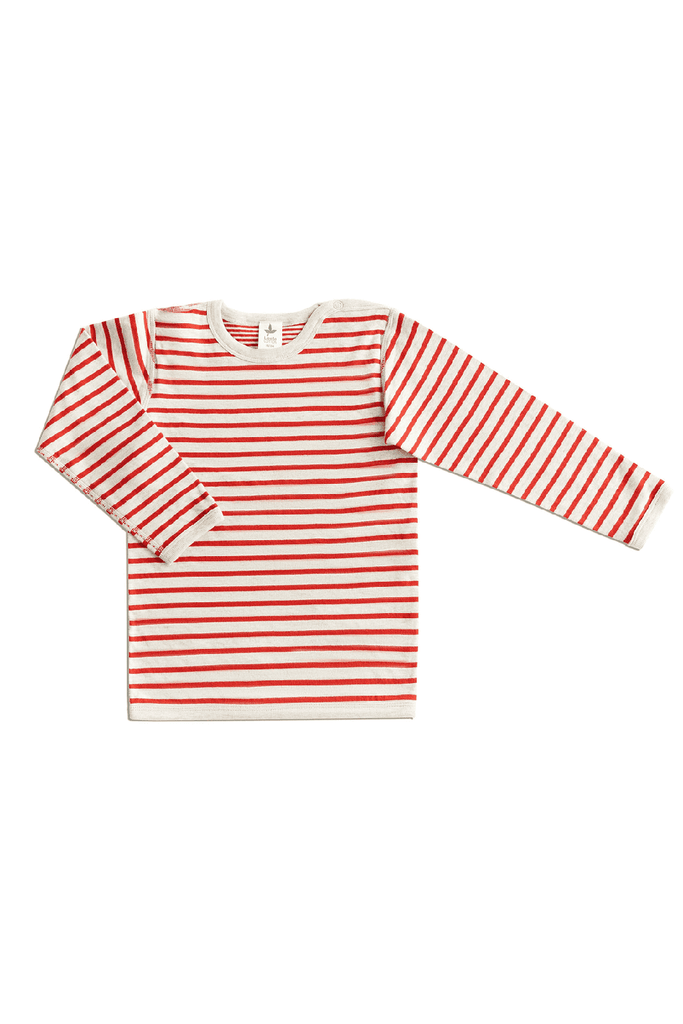 2460 | Kinder Wendelangarmshirt - Grau-Ziegelrot