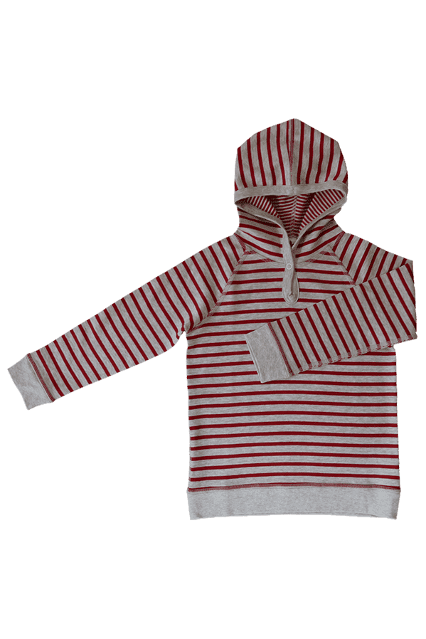 2463 | Kinder Kapuzenshirt wendbar - Grau-Ziegelrot