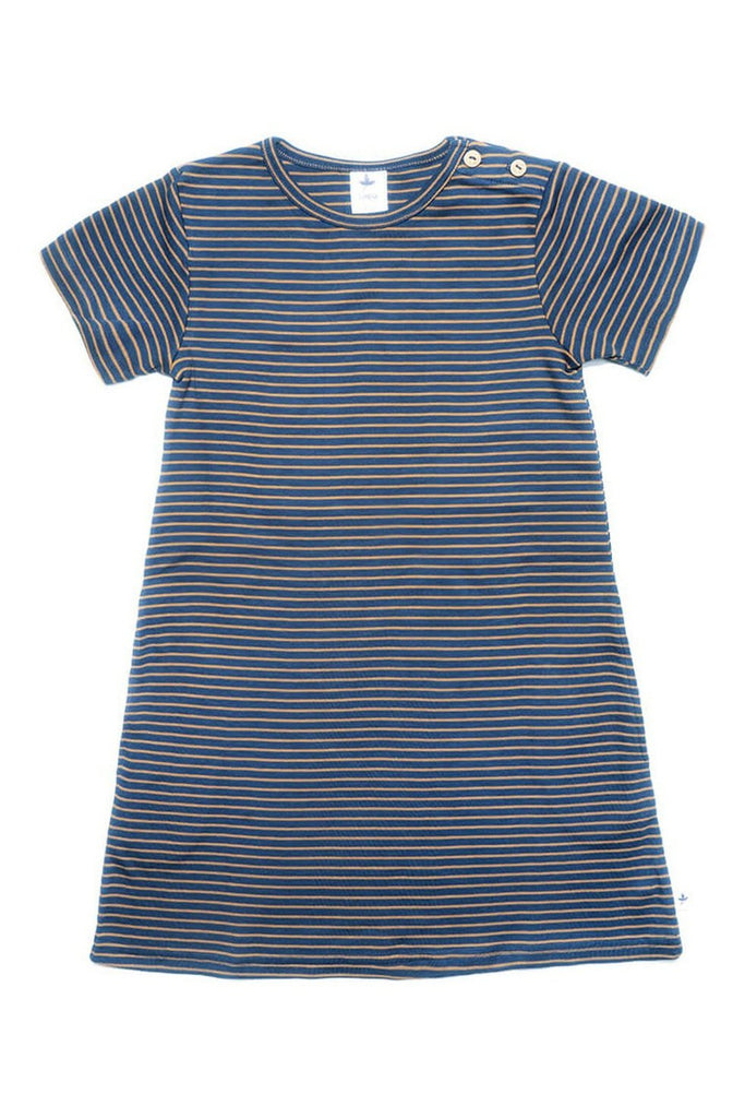 2621INI | Kids Short Sleeve Dress - Indigo/Ginger