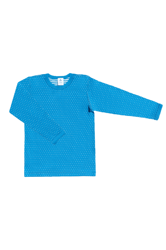 2650BW | Kinder Wendelangarmshirt - Saphirblau-Naturweiss