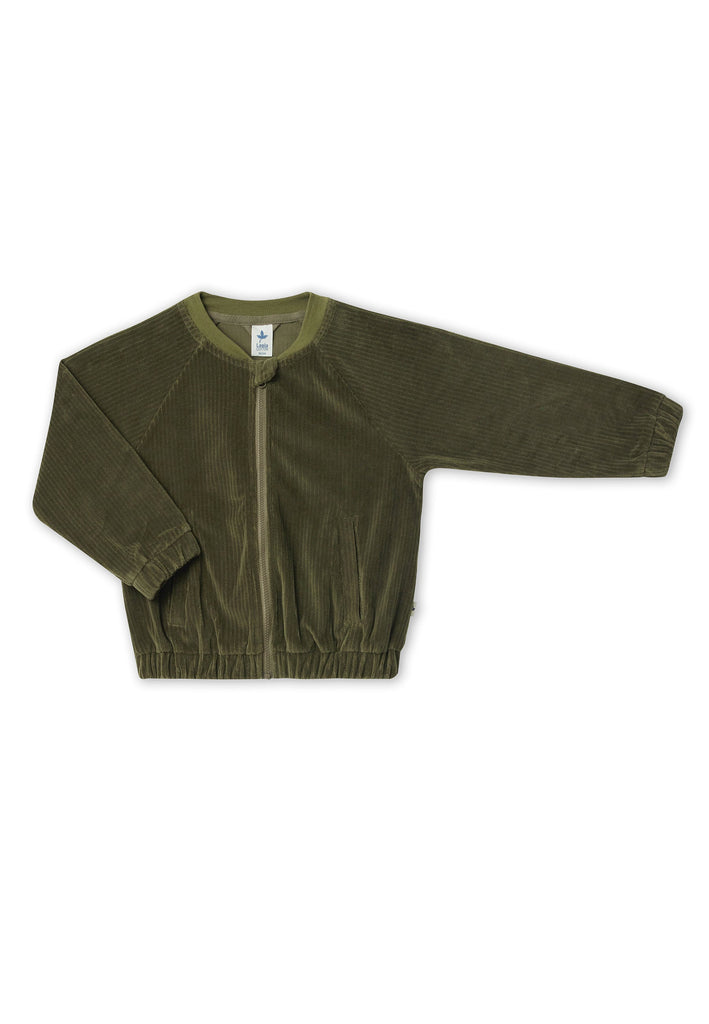 2696 OL | Kids Corduroy Baseball Jacket - Olive